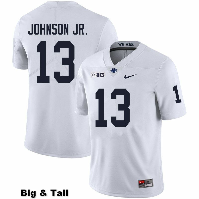 NCAA Nike Men's Penn State Nittany Lions Michael Johnson Jr. #13 College Football Authentic Big & Tall White Stitched Jersey IYR1098FY